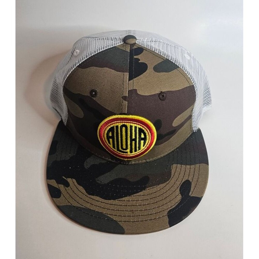 Aloha Shoyu x in4mation Hawaii Camo Snapback Trucker Hat Camouflage Brown Cap